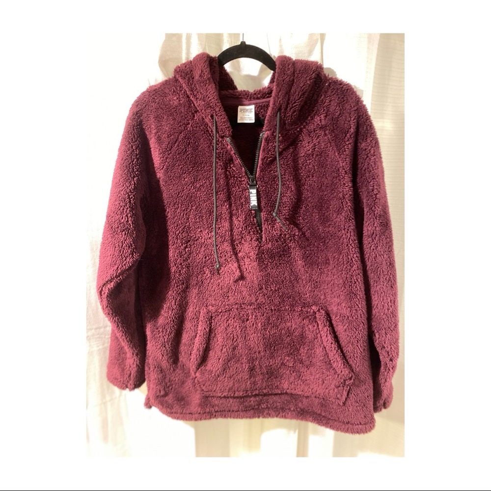PINK 1/4 zip sweater, Medium.